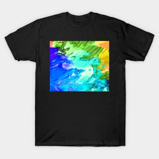 Colorful Spilled Paint Texture T-Shirt